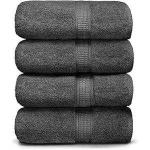 Ariv Premium Bath Towels Pack of 4, 100% Cotton, Large, Super Soft, Highly Absorbent, Quick Dry, Durable, Comfortable, Great Value & Quality, Perfect for Home & Bathroom - Grey
 2 (26x15) and 2 (26x50)