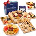 Extra Large Charcuterie Boards Gift Set: Marble Bamboo Cheese Board Set- Unique Mothers Day Gifts for Mom, 23 Entertaining Accessories, Wedding Gifts for Couple, House Warming Gifts New Home