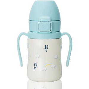 GROSMIMI Insulated 316 Stainless Steel Spill Proof Straw Cup, Water bottle with Flip Top for Toddlers, BPA Free (Air Balloon, 6oz)