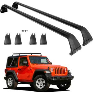 Zorik Heavy Duty Roof Rack Cross Bars for Jeep Wrangler JK JL & Gladiator JT 4-Door (2007-2025), 220LB Capacity Aluminum Cargo Carrier for Roof Top Tent, Kayak, Canoe, No-Drill Hard Top Installation