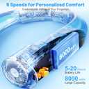 Portable Neck Fan with 6 Powerful Speeds, 8000mAh Battery Operated USB-C Rechargeable Fan, Hands-Free 360 Cooling Neck Fan,Twistable,Low-Noise Personal Fan Gift for Women Men (Black)