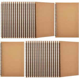 Epakh 36 Pack Blank Spiral Notebook Unlined Notebook Bulk A5 Soft Cover Students Sketchpads Memo Notepad for Drawing Art Back to School Gifts 100 Pages/ 50 Sheets, 8.3 x 5.5 Inches(Brown)
