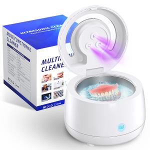 Ultrasonic Retainer Cleaner, Denture Sonic Retainer Cleaner Machine Appliance for Home Travel, Ultrasonic Cleaning Machine