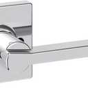 Kwikset Casey Dummy Door Handle, Single Sided Lever for Closets, French Double Doors, and Pantry, Polished Chrome Non-Turning Reversible Interior Push/Pull Lever (1 Pack)