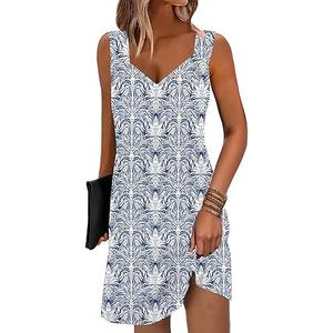 SAUKOLE Summer Dresses for Women Casual Loose Sleeveless Tank Dress Fashion V Neck Flowy Mini Short Sundress (XX-Large, 99#bohowhite)