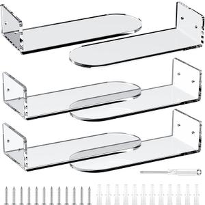 Floating Shoe Shelves for Wall-6 Pack Sneaker Shelves-Levitating Shoe Display Stand Acrylic Sneaker Wall Hanger,Shoe Organizer Holder Wall Mount for Sneaker Collection Shoe Box