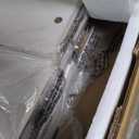 Rolanstar Bed Frame Twin Size with Charging Station and LED Lights, Upholstered Headboard with Storage Shelves, Heavy Duty Metal Slats, No Box Spring Need, Noise Free, Easy Assembly, White