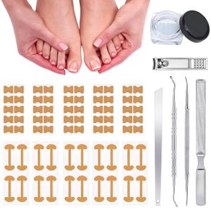 Ingrown Toenail Removal Kit,Professional Toenail Tool Kit Includes Breathable Toenail Strips, Curved Toenails Corrector Patch, Painless File and Lifter Pedicure Tools, Professional Pedicure Tool
