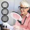 Rechargeable 6X Hands Free Magnifying Glass with 24 LEDs Light Flexible Gooseneck HD Large Page Magnifier for Reading Adjustment Brightness for Neck Wear Repair Clock Work Hobby Seniors