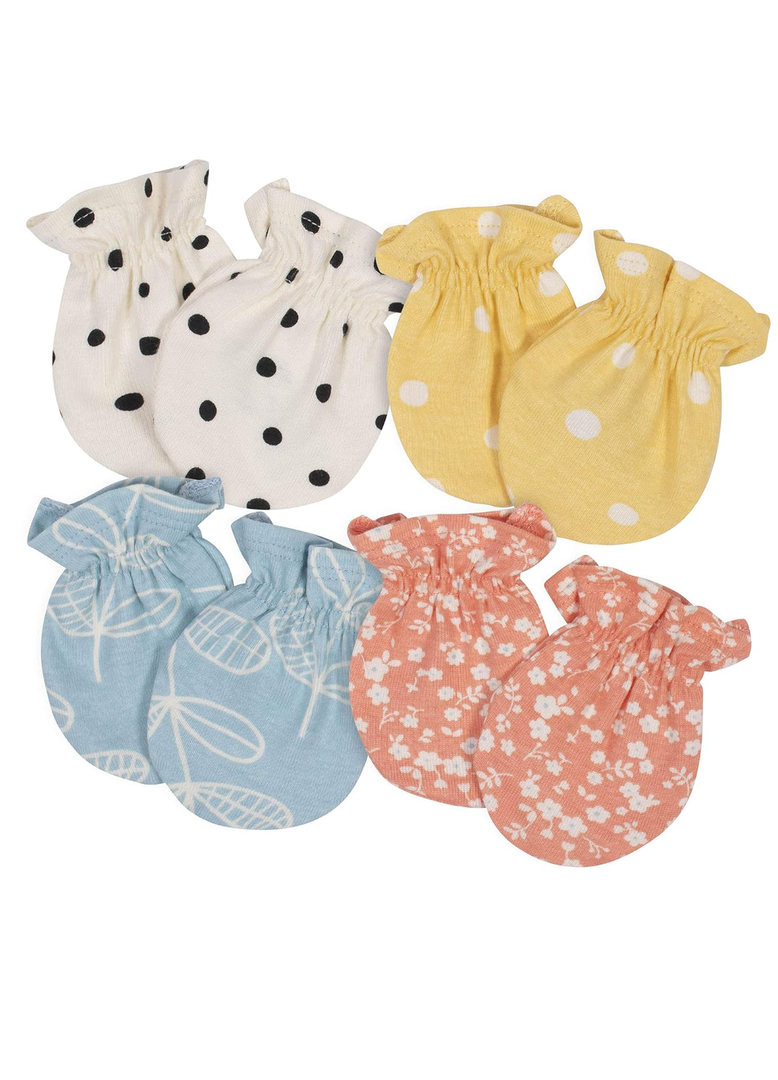 Gerber Baby Girls' 4-Pack Mittens 0-3 Months