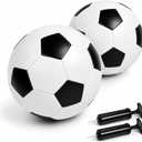 Soccer Ball Size 5 Size 4 Size 3 Size 2 with Pump Deflated - Single, 2 or 3 Pack Official Size Indoor Outdoor Training - Gift for Toddler Kids Youth Teens Adult 1-3 5-8 8-12 12+ Years Old Boys Girls