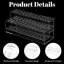 Acrylic Pen Holder, 48-Slots Pen Display Stand 2 Tier Pencil Display Desk Stand Clear Eyebrow Pen Stand Makeup Brush Rack Organizer for Home Office Desk School Supplies