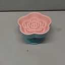 S&Q's CERAMICS Raised Slow Feeder Cat Bowl, Ceramic Elevated and Titled Glass Food Bowl Small Dogs Slow Feeder, Flower Shaped Cute Cat Dish for Dry and Wet Food (Pink, 5.8")