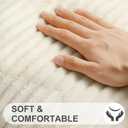 Simmore Decorative Christmas Throw Pillow Covers 22x22 Set of 2, Soft Natural Plush Flannel Double-Sided Fluffy Couch Pillow Covers for Sofa Living Room, Beige