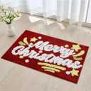 Red Bathroom Rugs Christmas Bath Mat Extra Thick Soft Absorbent Bathroom Mat Non Slip Washable Quick Dry for Christmas Decorations, 31" x 20"