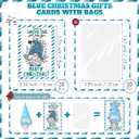 Peryiter 10 Set Winter Snowfalke Gnomes Hanging Ornaments Gifts Plush Beard Doll Blue and White Christmas Appreciation Gifts for Coworker Employees Staffs or Christmas Tree Home Office Decor