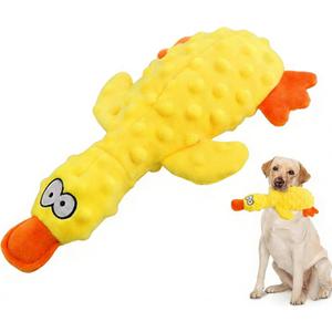 Dog Toys for Aggressive Chewers, 2026 Upgraded Duck Dog Toys Large Dogs Indestructible, Vocal Toys with Built-in Squeaker for Boredom Relief, Cute Yellow Duckling Plush for Playtime (Yellow)
