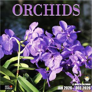 RED EMBER Orchids 2026 Wall Calendar 12 Month | 12" x 24" Open | Thick & Sturdy Paper | Holiday Gift | Flower Nature Calendar 2026