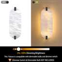 2 Pack 2 Light Oval 12.75" Alabaster Marble Bathroom Wall Sconce Modern Concise Style Wall Light Fixture,Dark Gray Finish for Bedroom Hallway Bedside