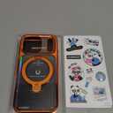 CASEKOO 360 Spin Magnetic Stand for iPhone 17 Pro Case [Fit for MagSafe][17FT Military Protection] Slim Polished Frame Titanium Alloy Sturdy Stand 6.3", Glossy Cosmic, Orange