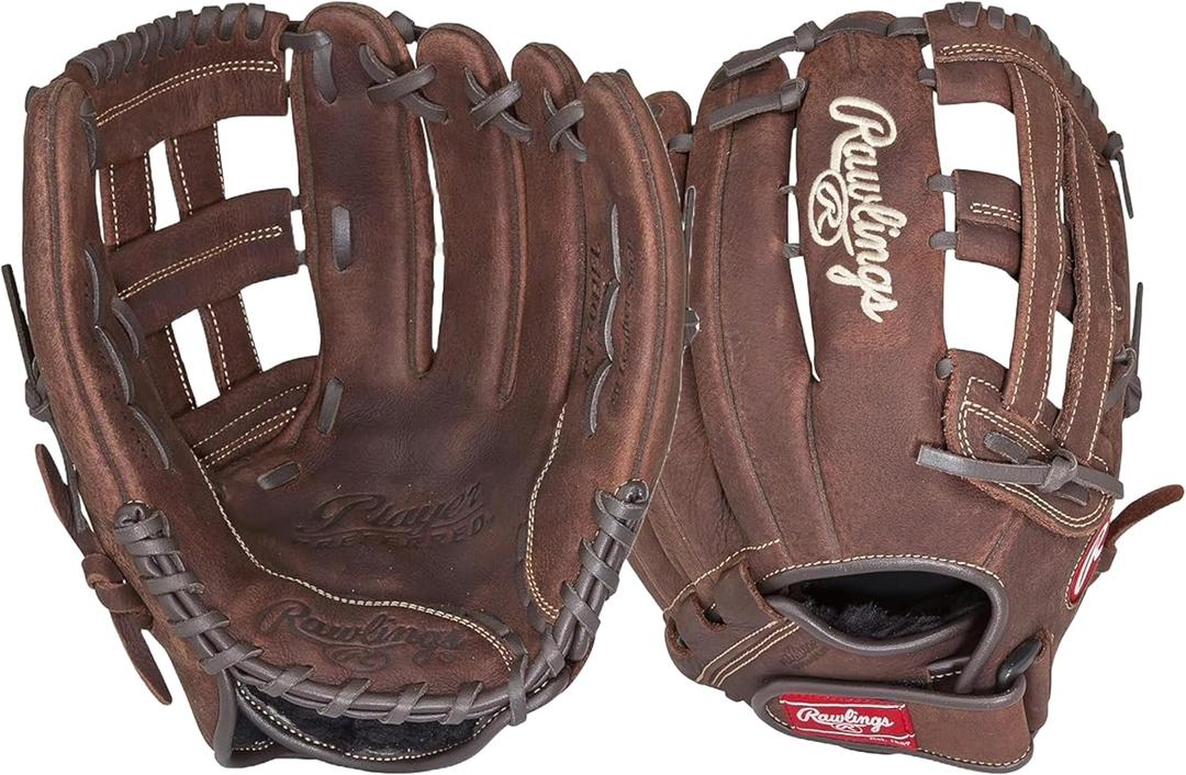 Rawlings | Player Preferred Adult Ball Glove | Baseball/Slowpitch Softball | Multiple Styles (13" | Outfield, Pro H-Web | Brown)