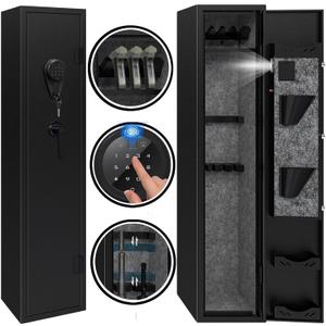 KAER 4-5 Gun Safes,Gun Safe for Rifles and Pistols,Shotgun Rifle Safe,Gun Safes for Rifle and Shotguns,Long Gun Cabinets with Fingerprint/Digital Keypad/Removable Shelf for Rifles Safes