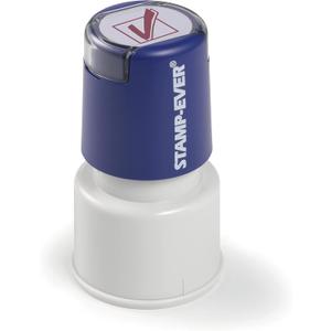 Stamp-Ever Pre-Inked Message Stamp  Checkmark, Red Ink  Impression Size: 3/4" Round