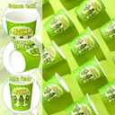 50 Pcs Funny Pickle Birthday Party Cups 9oz Pickle Birthday Decorations Organic Disposable Cartoon Cucumber Dill Decor Paper Cups Dill Day Decor for Fruit Vegetable Theme Party Supplies Cucumber Fan