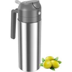 2 in 1 Oil Dispenser and Oil Sprayer, 304 Stainless Steel Oil Dispenser Bottle, 500ml Oil Sprayer for Cooking, Refillable Food-grade Oil Mister for Air Fryer, Salad, Frying, BBQ, Home Kitchen Gadget