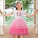 LQSZ Girls Tulle Dresses Princess Flutter Sleeve Tutu Dress for Toddler Girl 3-12 Years (4-5T)