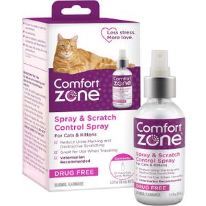 Comfort Zone Cat Calming Pheromone Spray: Travel Size (2 oz); Proven to Reduce Destructive Scratching, Urine Marking, and Stress Comfort Zone Cat Calming Pheromone Spray: Travel Size (2 oz); Proven to Reduce Destructive Scratching, Urine Marking, and Stress
