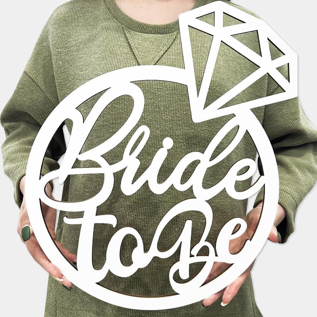 Bridal Shower Decorations Bride to Be Sign for Batcholette Party Wedding Photo Booth Props for Bride Front Door Hanger Party Decorations SuppliesWhite)