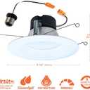 HALO 5 inch / 6 inch LED Recessed Light Trim 750 Lumens Dimmable Baffle Can Light with 5 Color Temperatures for Ceiling Indoor Outdoor Shower LT56079FS1EWHR
