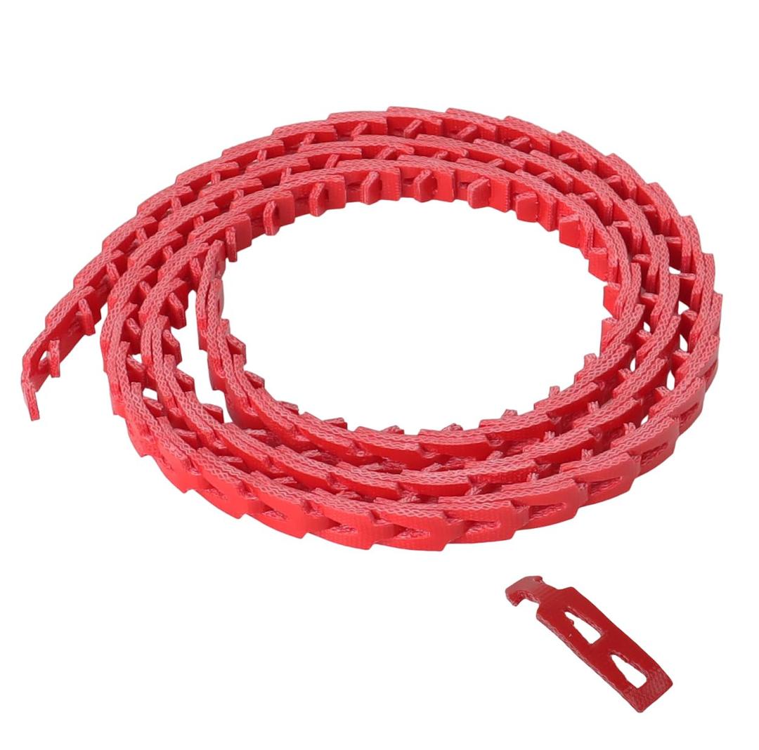 5FT Power Twist V Belt 1/2-Inch x 5 Feet A Type, Adjustable Link Drive V-Belt Perfect for Wood Lathes, Table Saws, Bandsaws, Benchtop Drill Press and Agricultural Machinery Repairs (Red)