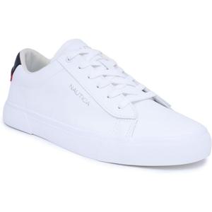 Nautica Men's Casual Shoe, Classic Lace-Up Low Top Loafer, Fashion Sneaker - in Medium & Wide Width Sizes (7.5, Alos White)