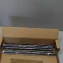 Ceramic Black Curtain Rods for Windows 28 to 48 Inches Adjustable Length Heavy Duty 1" Diameter Window Curtain Rod with Modern Leaf Pattern Decorative Finials for Bedroom Kitchen Living Room