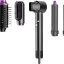 5-in-1 Hair Styler Brush Set  High-Speed 110,000 RPM Hair Dryer with Auto Curling, Straightening & Volumizing Brushes  Fast Drying, Frizz-Free, No Heat Damage (Purple)