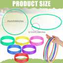 Wettarn 60 Pcs Large Plastic Ring Toss Multicolor Throwing Carnival Rings Speed and Agility Practice Games, Garden Backyard Lawn Outdoor Games(10 Inch,Bright Color)