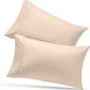 Utopia Bedding Queen Pillow Cases - 2 Pack - Envelope Closure - Soft Brushed Microfiber Fabric - Shrinkage and Fade Resistant Pillow Covers Queen Size 20 X 30 Inches (Queen, Beige)