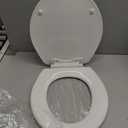Mayfair Ashton Easy to Clean Single Hinge Toilet Seat, Modern Slow Close Wood Toilet Seat, Made in USA, Round, White