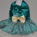 ANIAC Retro Dog Tulle Dress with Leash Ring Spring Summer Girl Puppy Clothes for Small Dog Cat Apparel Formal Pet Prom Dress for Christmas Wedding Birthday Valentines (Green,Large)