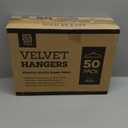 Zober Velvet Hangers 50 Pack - Black for Coats, Pants & Dress Clothes - Non Slip w/ 360 Degree Swivel, Holds up to 10 lbs - Strong Felt Hangers for Clothing