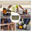 Hotop 3600 Count Siding Nails, 15-degree Wire Collated Coil Siding Nails, Full Round Head Mild Steel Nail for Sheathing Decking Fencing Attachment Replacement Parts(2 Inch)