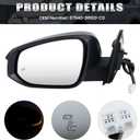 Left Driver Side Mirror Compatible with Toyota RAV4 2013-2018 Heated with Blind Spot Detection with Turn Signal Light Power Glass Manual Folding 8 Pins Black