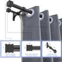 Double Curtain Rods with Aluminum Full Surround Brackets and Cube Box Finials,Matte Black Curtain Rods for Windows 72 to 144 inch,1'' Front and 5/8''Back Adjustable Double Drapery Rods