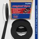 Magnetic Tape 3 Rolls 30Ft Flexible Magnet Strips with Strong Adhesive Backing (Each 10 Feet x 1/16" Thick x 1/2" Wide) Anisotropic Magnetic Roll