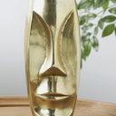 Deco 79 Aluminum Metal Face Decorative Vase Centerpiece Vases with Abstract Details, Set of 1 Flower Vases for Home Decoration 16", 12" H, Gold
