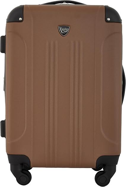 Travelers Club Chicago Hardside Expandable Spinner Luggage, Rum Caramel, 22" Carry-On