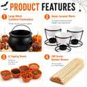 Potchen 216 Pcs Halloween Caramel Apple Bar Kit with 8.3" Witch Cauldron, One Size