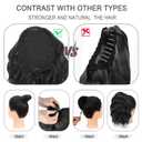 Ponytail Extension,12 Inch Drawstring Ponytail Hair Extensions for Women Synthetic Curly Wavy Fake Pony Tails Hair Pieces for Daily Party Use (Black)